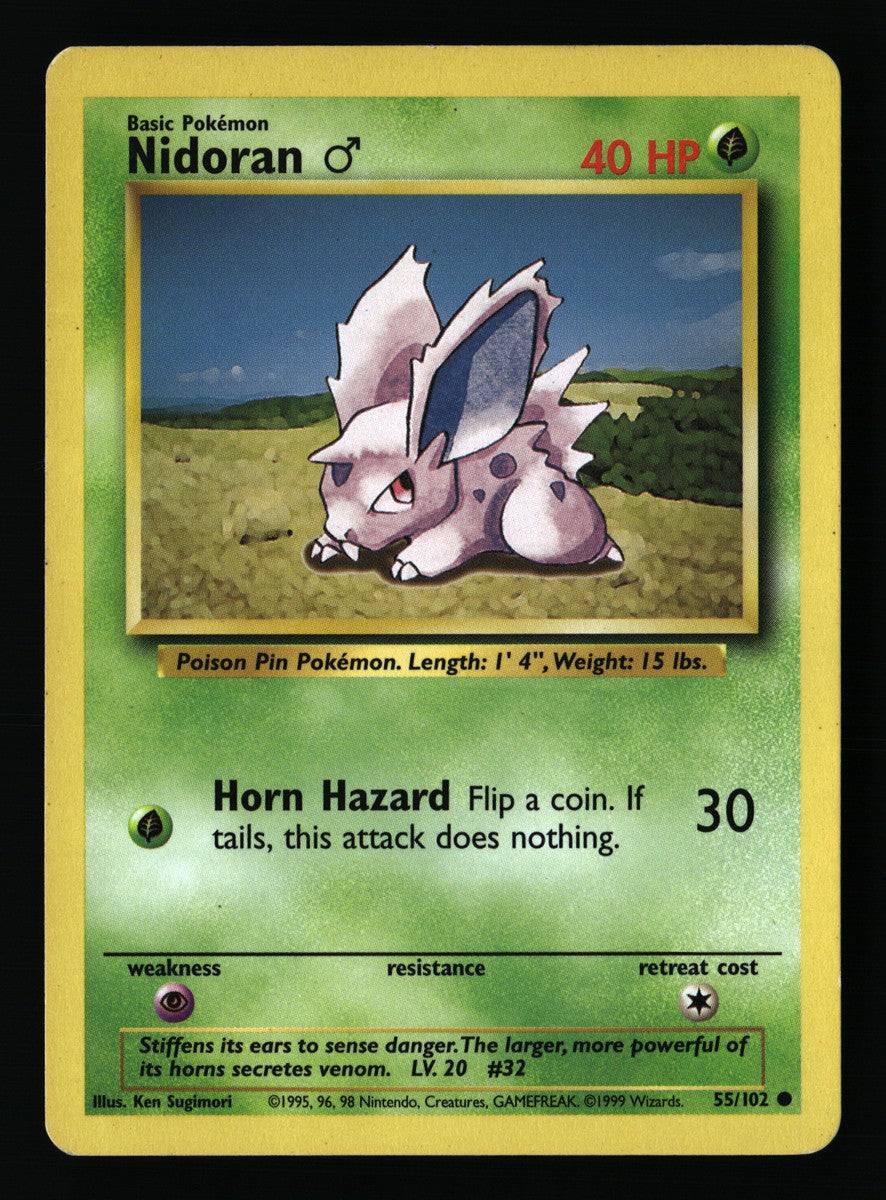 Nidoran♂ 55/102 — Common (Good) - Base Set · A003