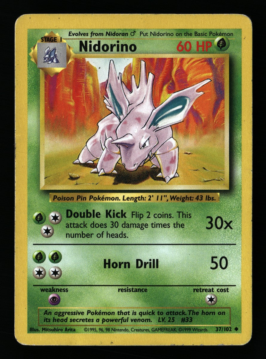 Nidorino 37/102 — Uncommon (Light Played) - Base Set · A053