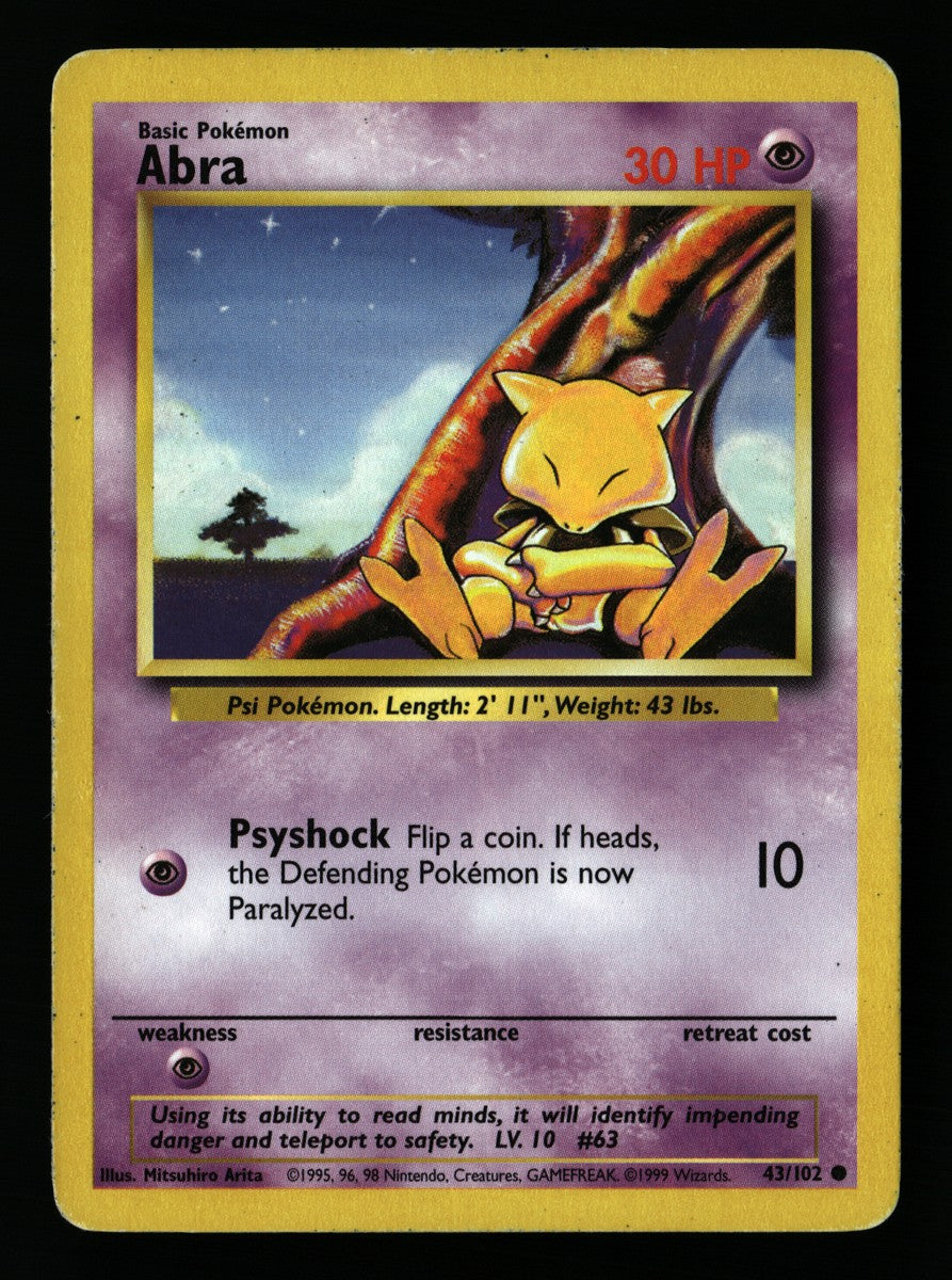 Abra 43/102 — Common (Light Played) - Base Set · A087