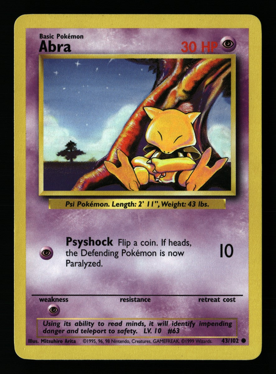 Abra 43/102 — Common (Good) - Base Set · A093