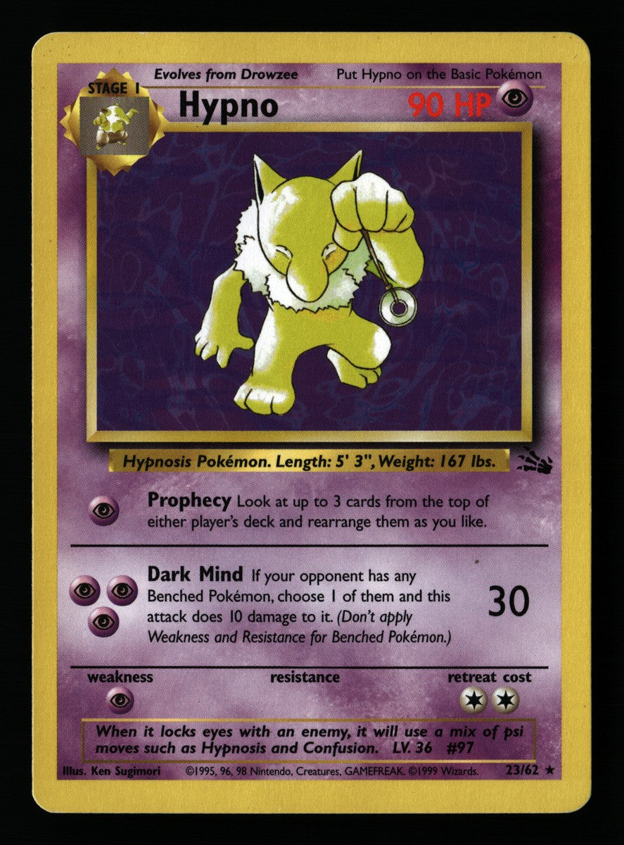 Hypno 23/62 — Rare (Good) - Fossil · B058