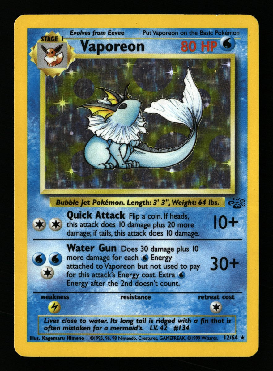 Vaporeon 12/64 — Rare Holo (Good) - Jungle · B076