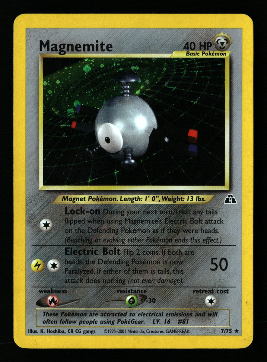 Magnemite 7/75 — Rare Holo (Good) - Neo Discovery · B089