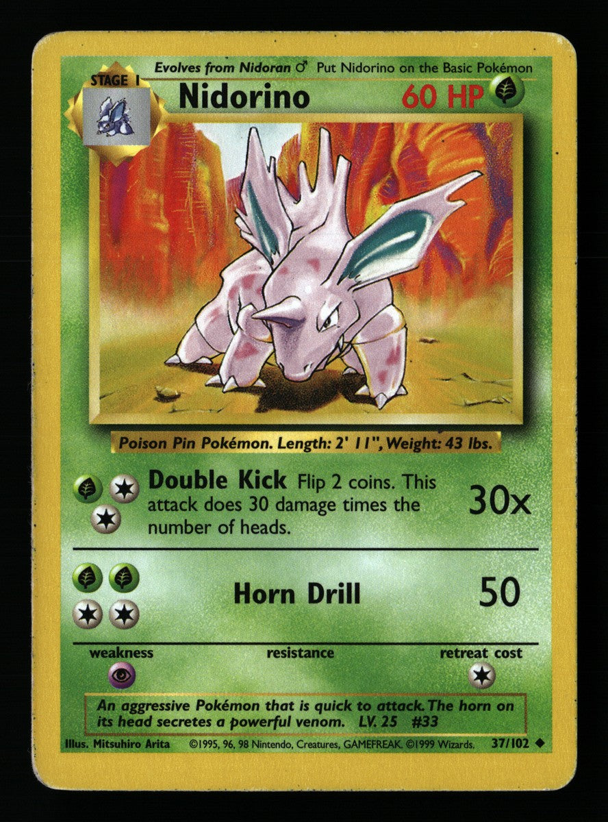 Nidorino 37/102 — Uncommon (Played) - Base Set · B121