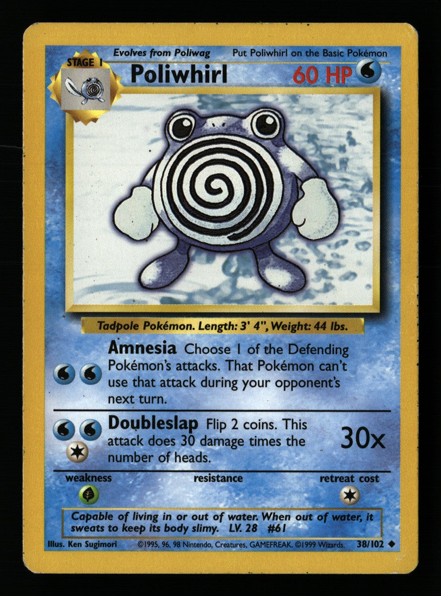 Poliwhirl 38/102 — Uncommon (Good) - Base Set · B158