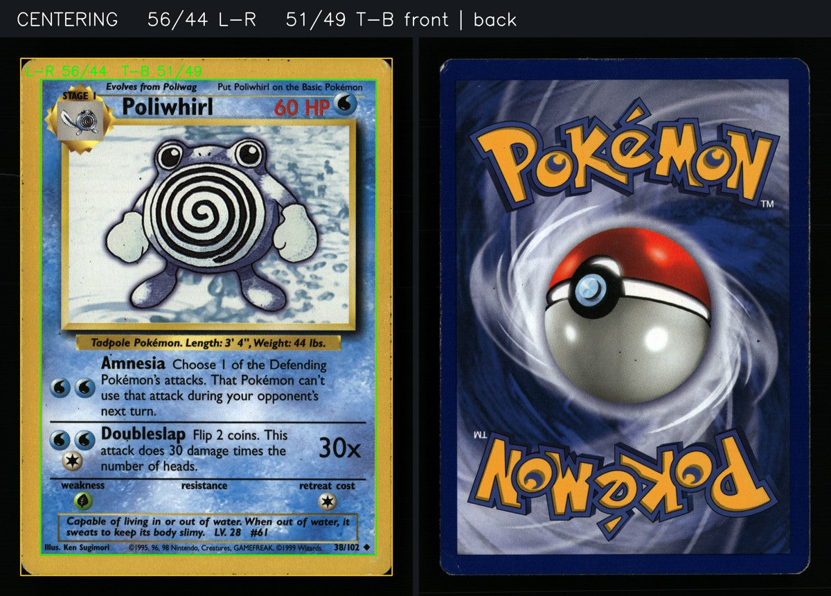 Poliwhirl 38/102 — Uncommon (Good) - Base Set · B158