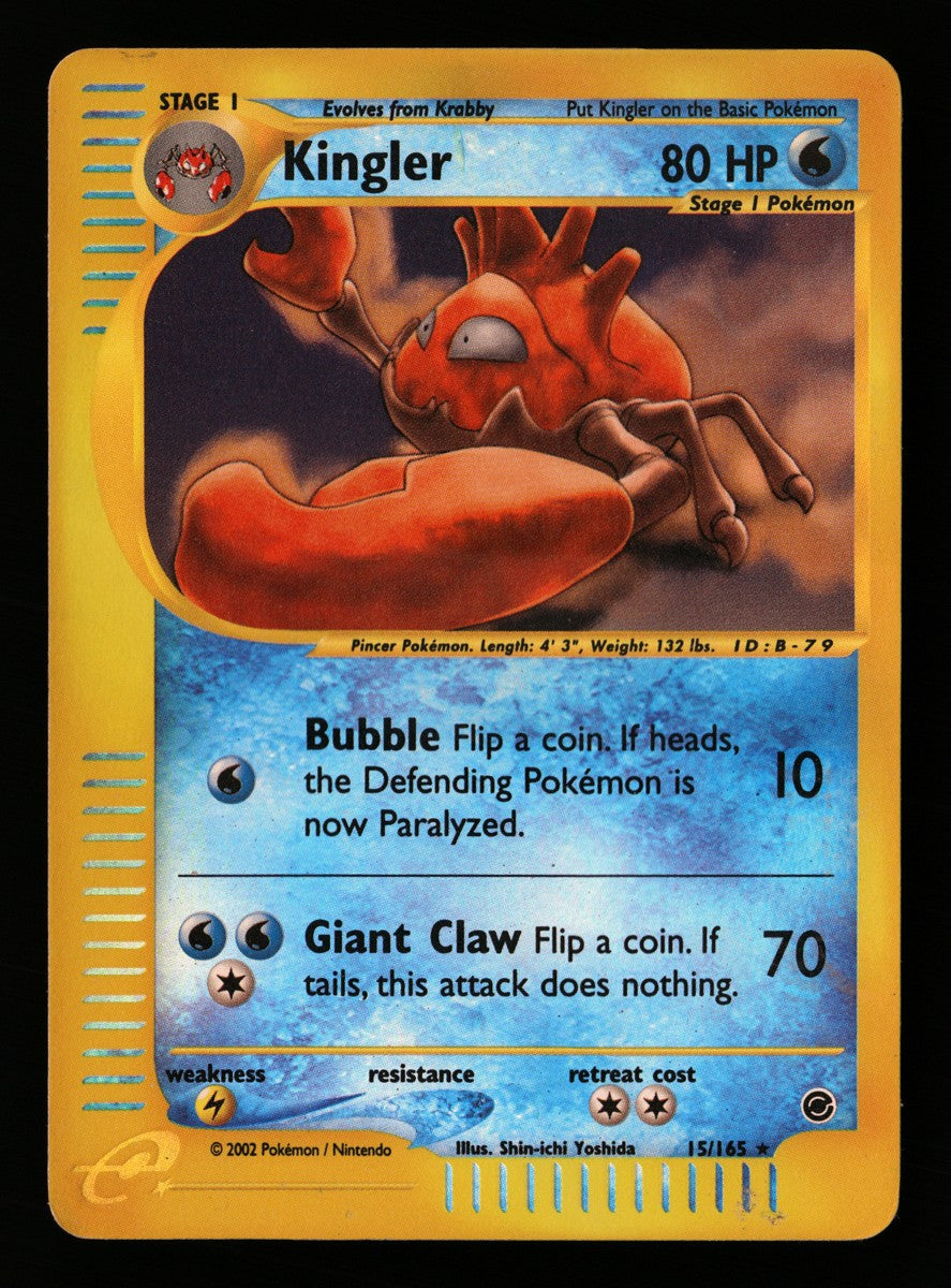 Kingler 15/165 — Rare Holo (Light Played) - Expedition Base Set · E049