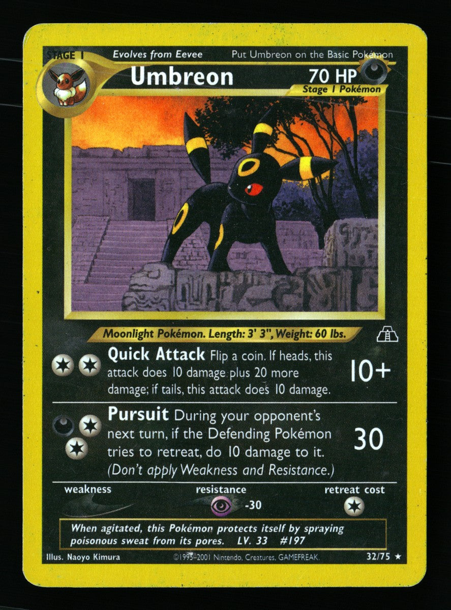 Umbreon 32/75 — Rare (Light Played) - Neo Discovery · F040