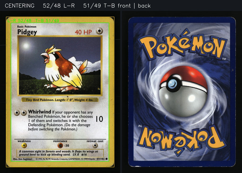 Pidgey 57/102 — Common (Played) - Base Set (Shadowless) · G078
