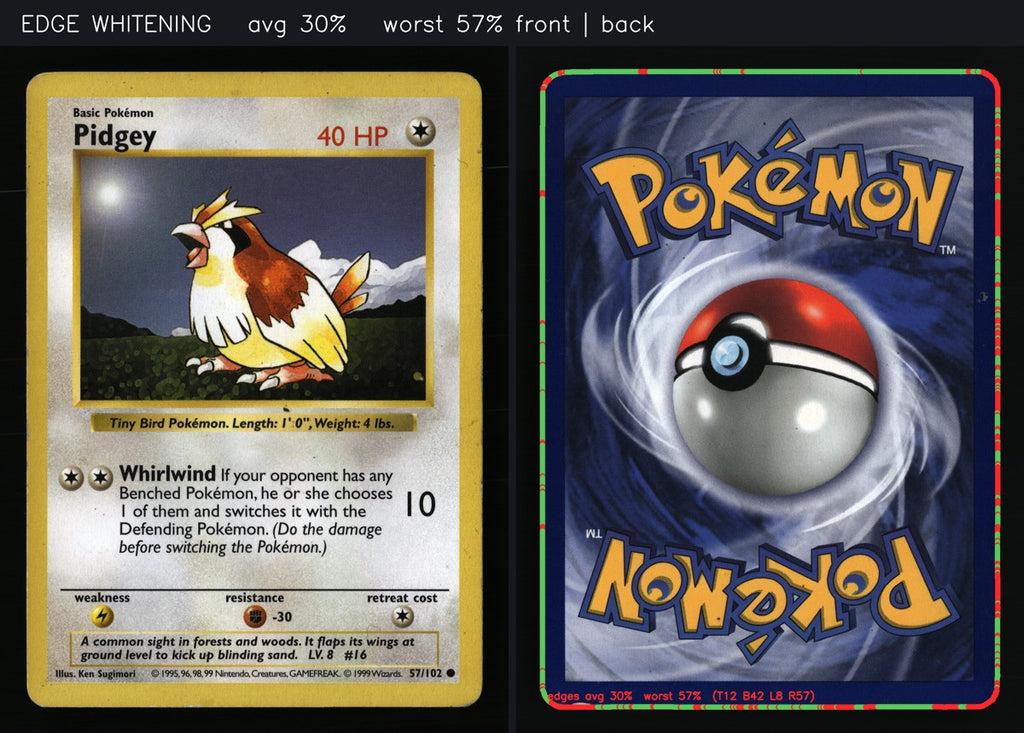 Pidgey 57/102 — Common (Played) - Base Set (Shadowless) · G078