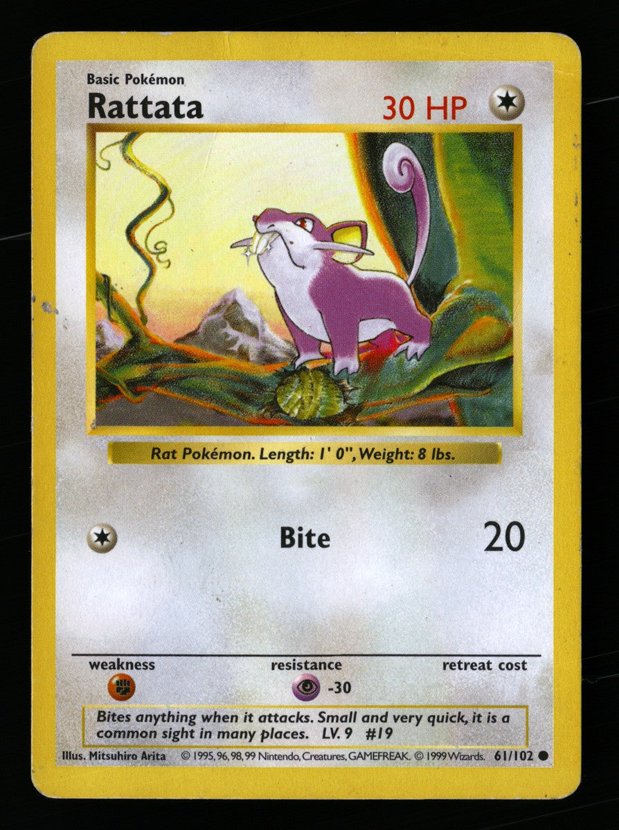 Rattata 61/102 — Common (Poor) - Base Set (Shadowless) · G082