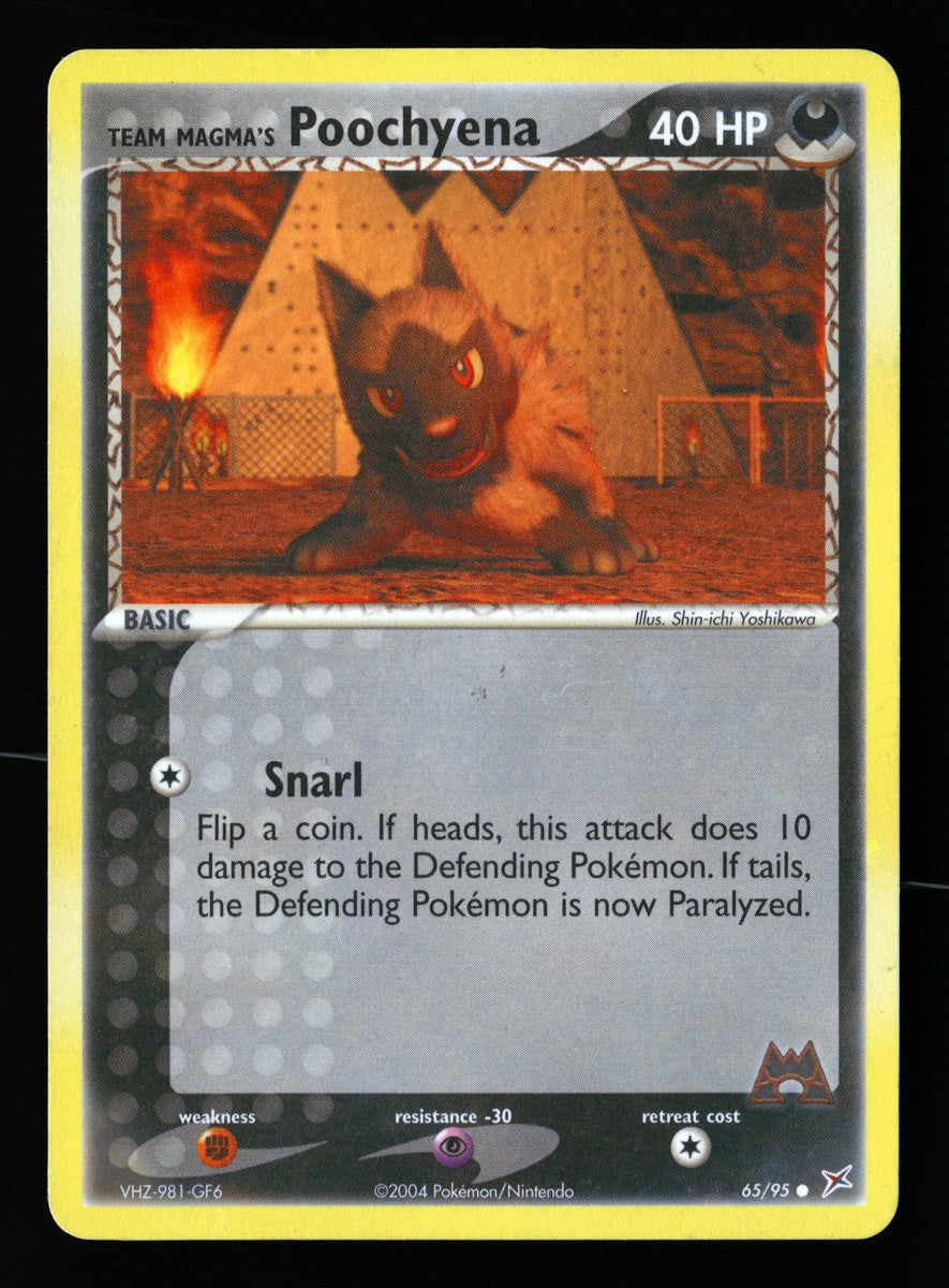 Team Magma's Poochyena 65/95 — Common (Excellent) - Team Magma vs Team Aqua · H129