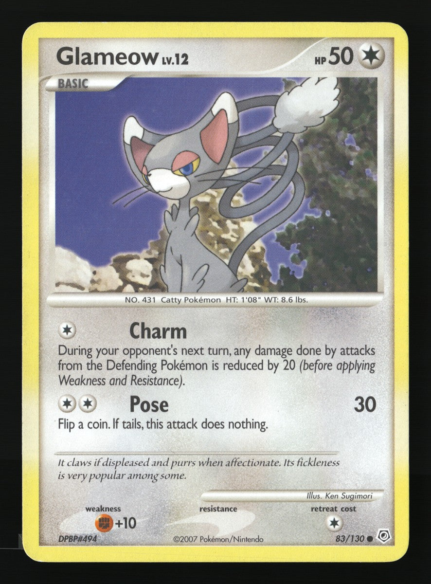 Glameow 83/130 — Common (Excellent) - Diamond & Pearl · J087