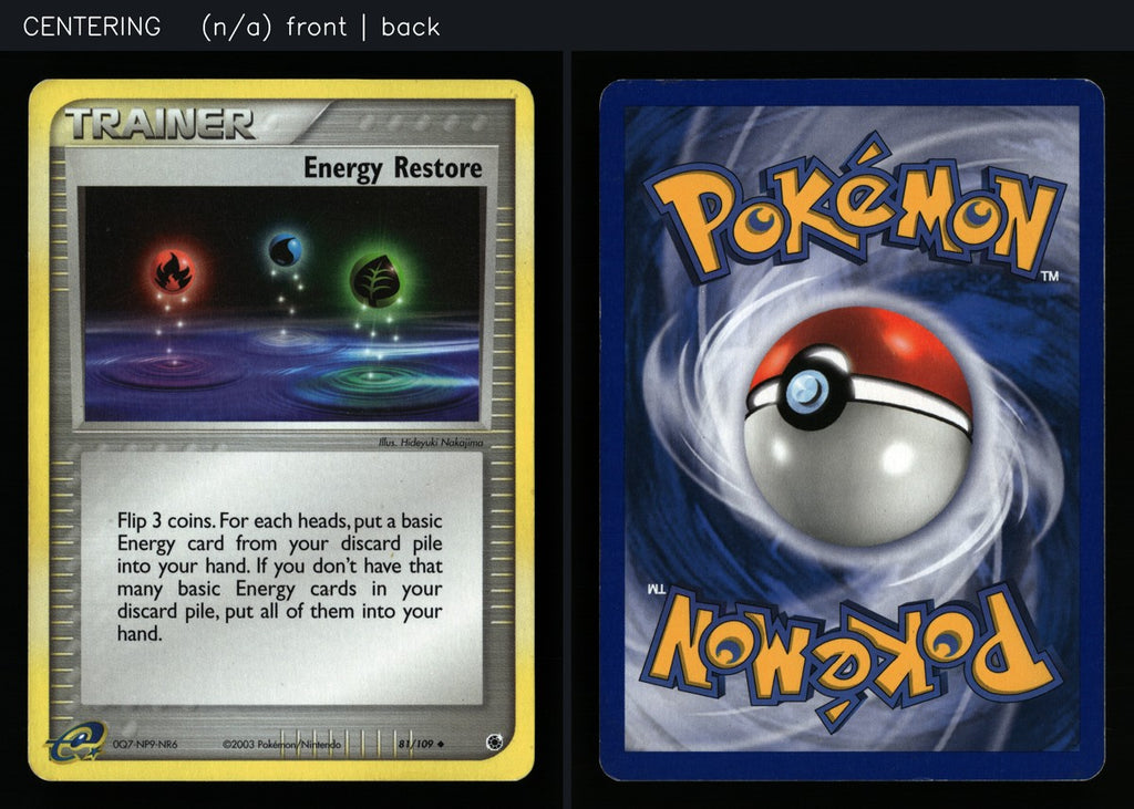 Energy Restore 81/109 — Uncommon (Light Played) - Ruby & Sapphire · K152