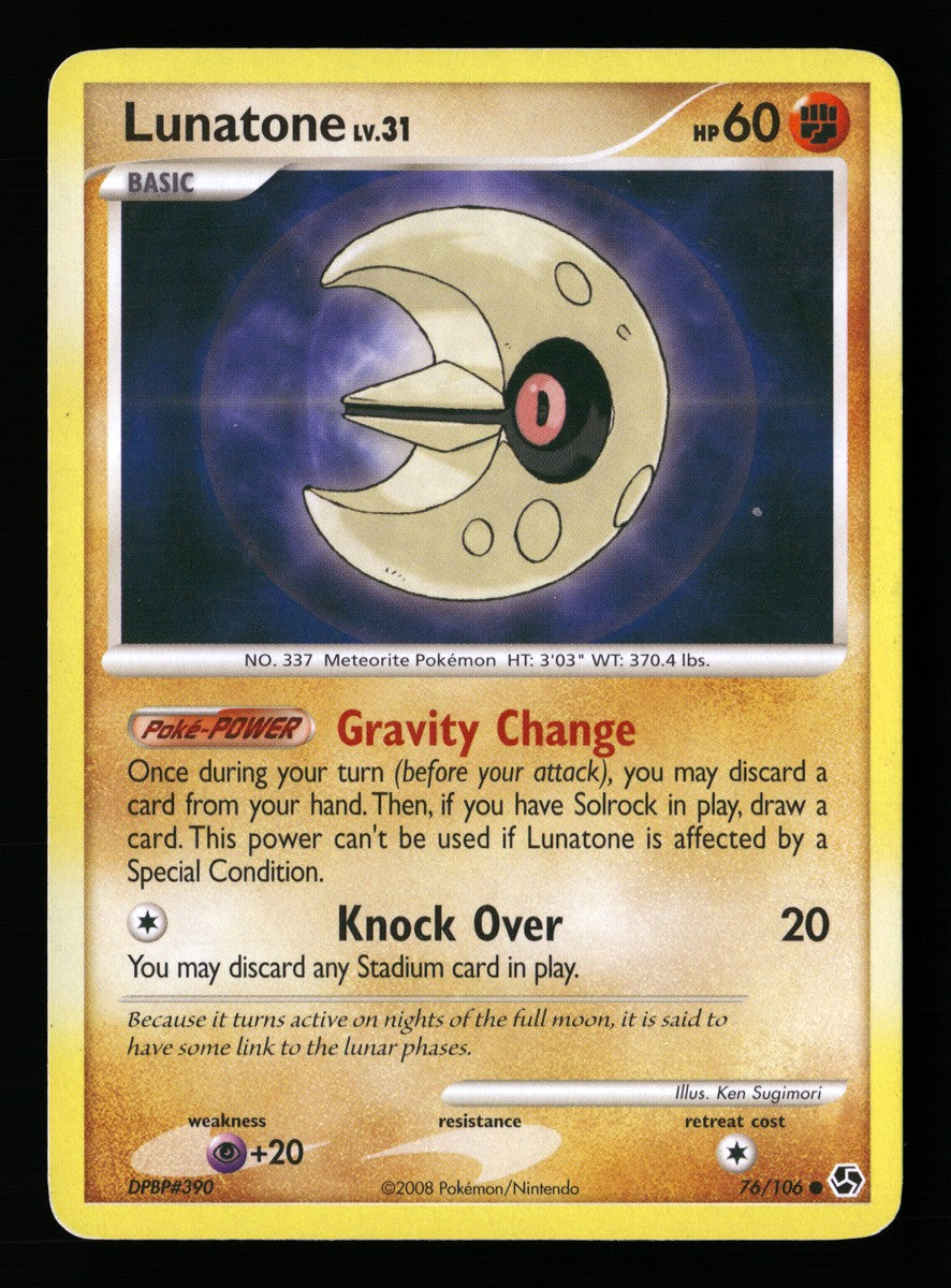 Lunatone 76/106 — Common (Light Played) - Great Encounters · L169