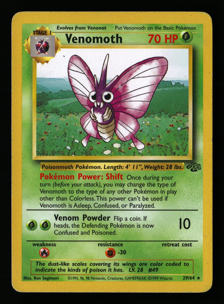 Venomoth 29/64 — Rare (Light Played) - Jungle · L210