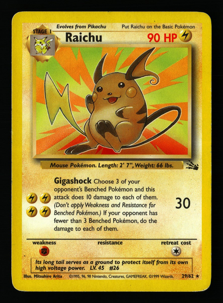 Raichu 29/62 — Rare (Played) - Fossil · L213