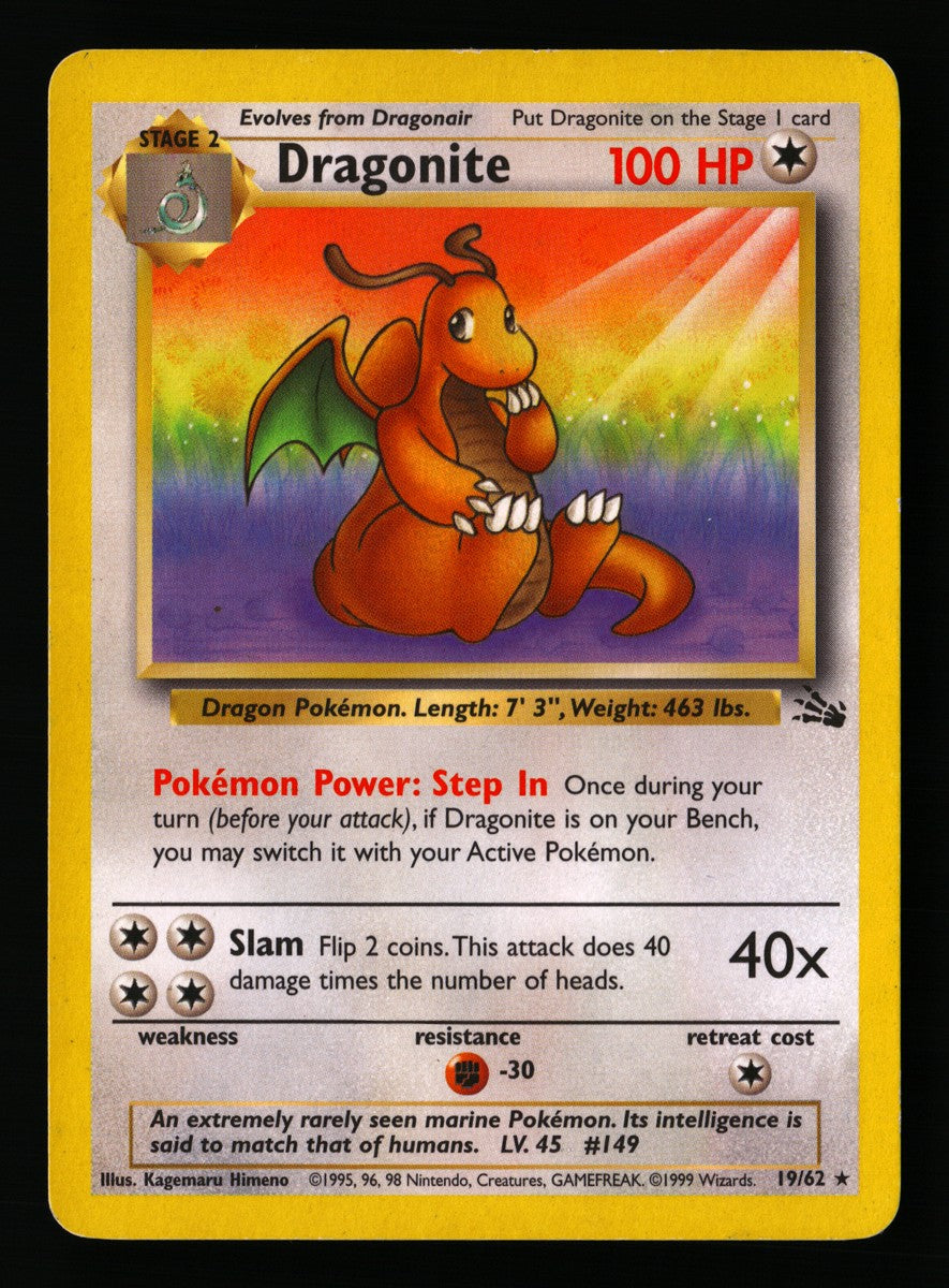Dragonite 19/62 — Rare (Good) - Fossil · L226