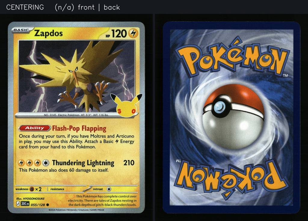 Zapdos 055/128 — Common (Light Played) - 30th Celebration · M033