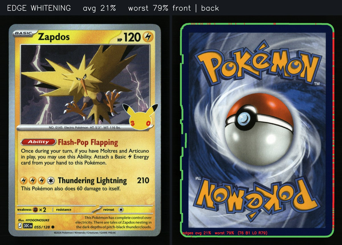 Zapdos 055/128 — Common (Light Played) - 30th Celebration · M033