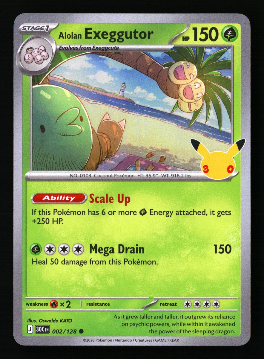 Alolan Exeggutor 002/128 — Common (Good) - 30th Celebration · M148