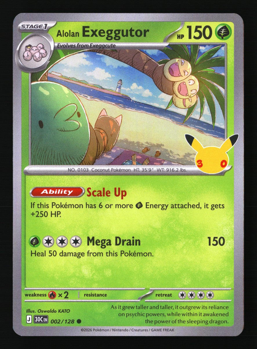 Alolan Exeggutor 002/128 — Common (Good) - 30th Celebration · M208