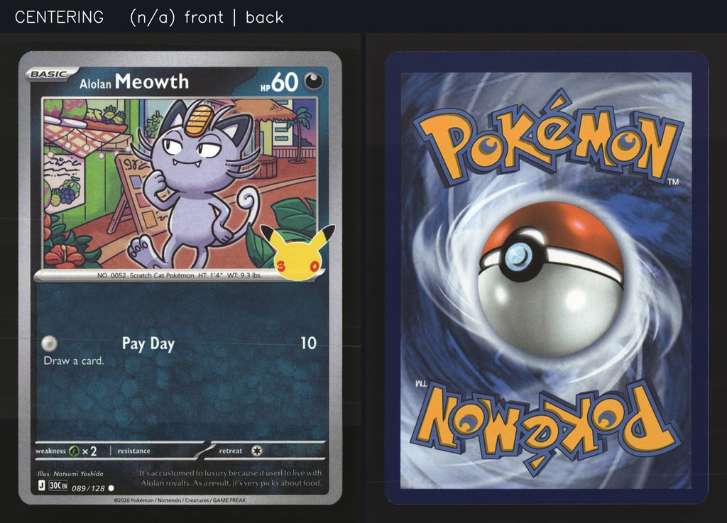 Alolan Meowth 089/128 — Common (Light Played) - 30th Celebration · N178