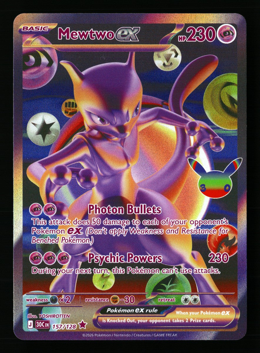 Mewtwo ex 157/128 — Futuristic Rare (Good) - 30th Celebration · N211