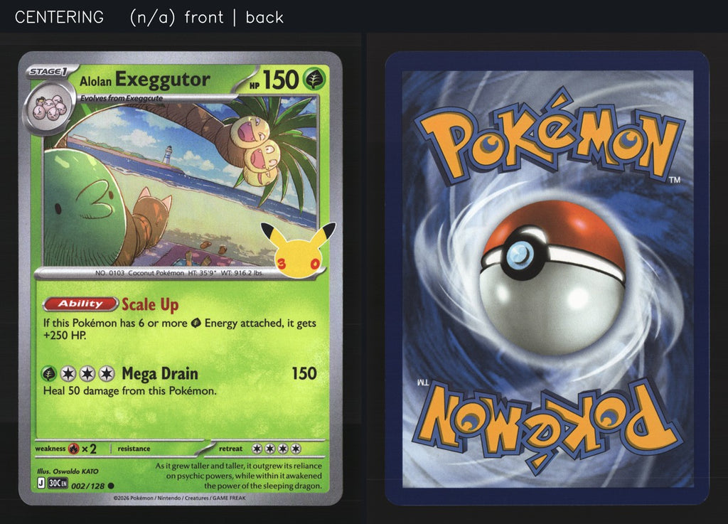 Alolan Exeggutor 002/128 — Common (Good) - 30th Celebration · O010