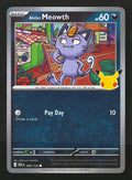 Alolan Meowth 089/128 — Common (Light Played) - 30th Celebration · O022