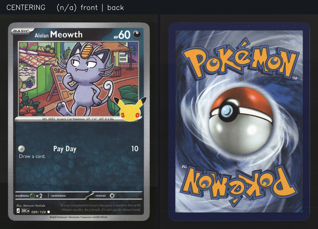 Alolan Meowth 089/128 — Common (Light Played) - 30th Celebration · O022