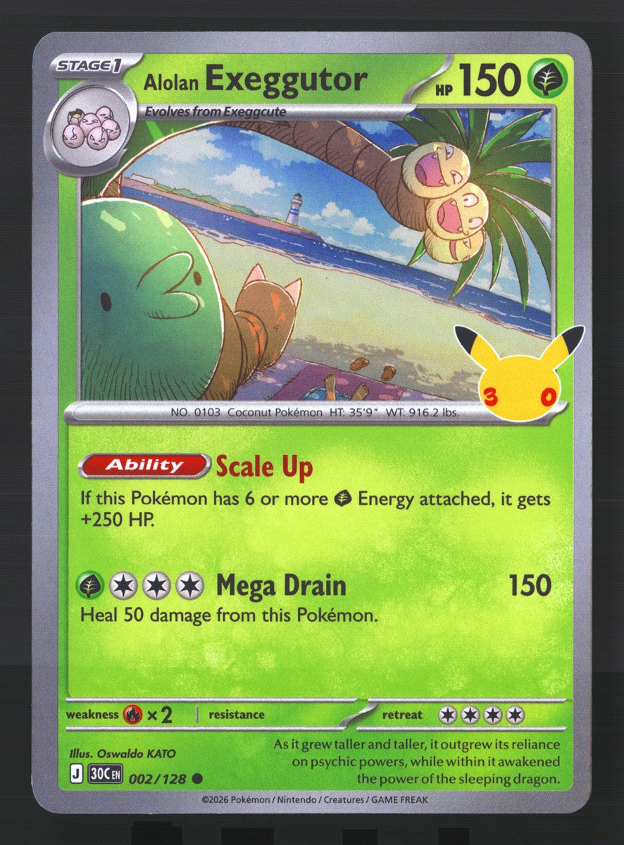 Alolan Exeggutor 002/128 — Common (Mint) - 30th Celebration · O024