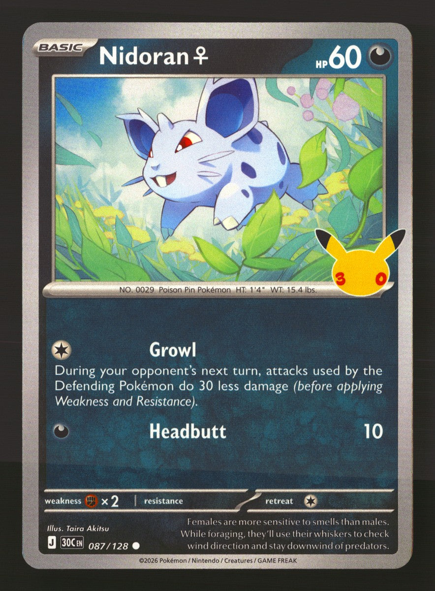 Nidoran♀ 087/128 — Common (Mint) - 30th Celebration · O062