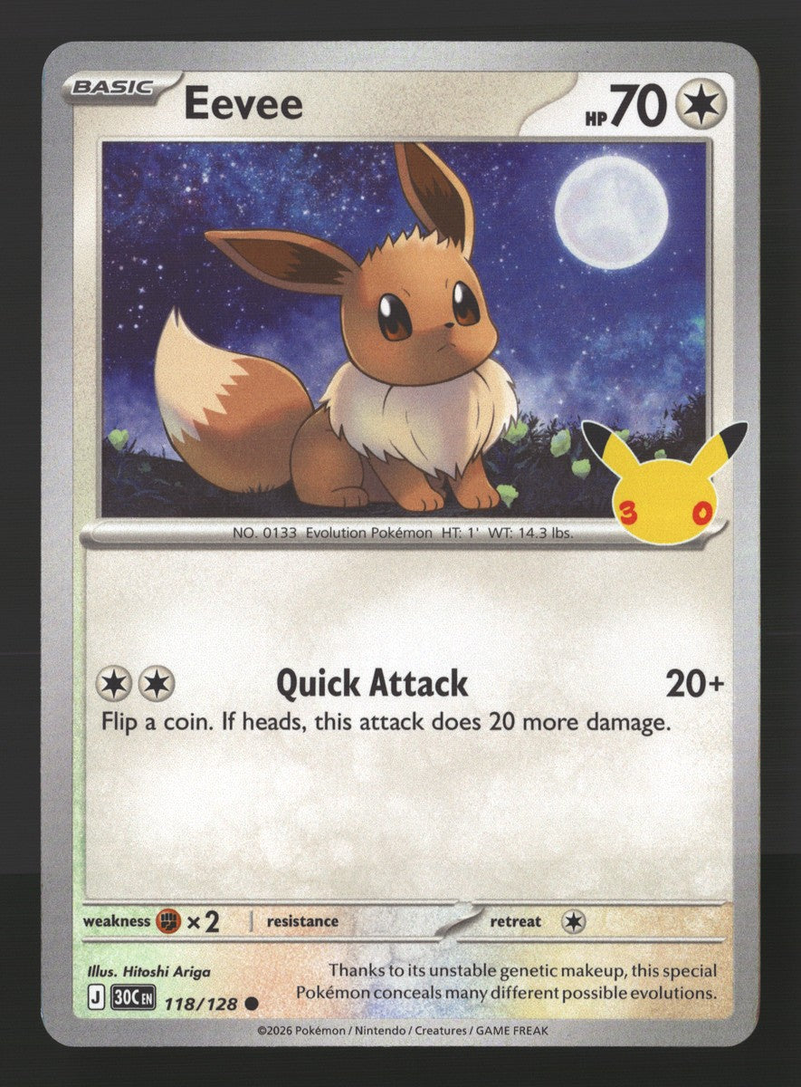 Eevee 118/128 — Common (Mint) - 30th Celebration · O067