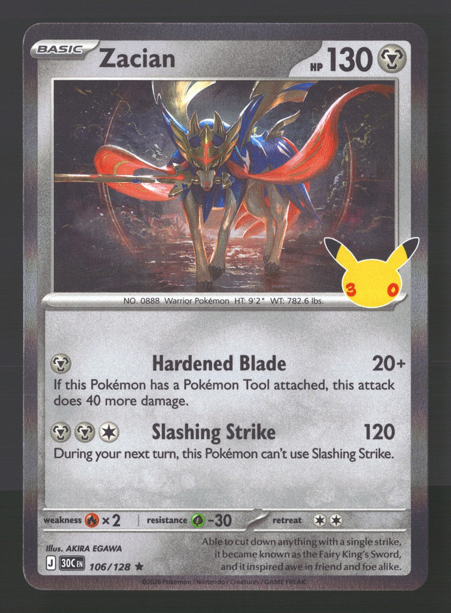 Zacian 106/128 — Rare (Mint) - 30th Celebration · O073