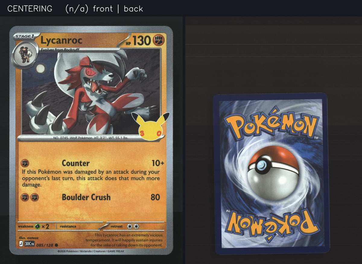 Lycanroc 085/128 — Common (Mint) - 30th Celebration · O076