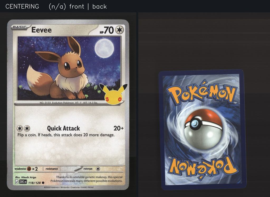 Eevee 118/128 — Common (Mint) - 30th Celebration · O084