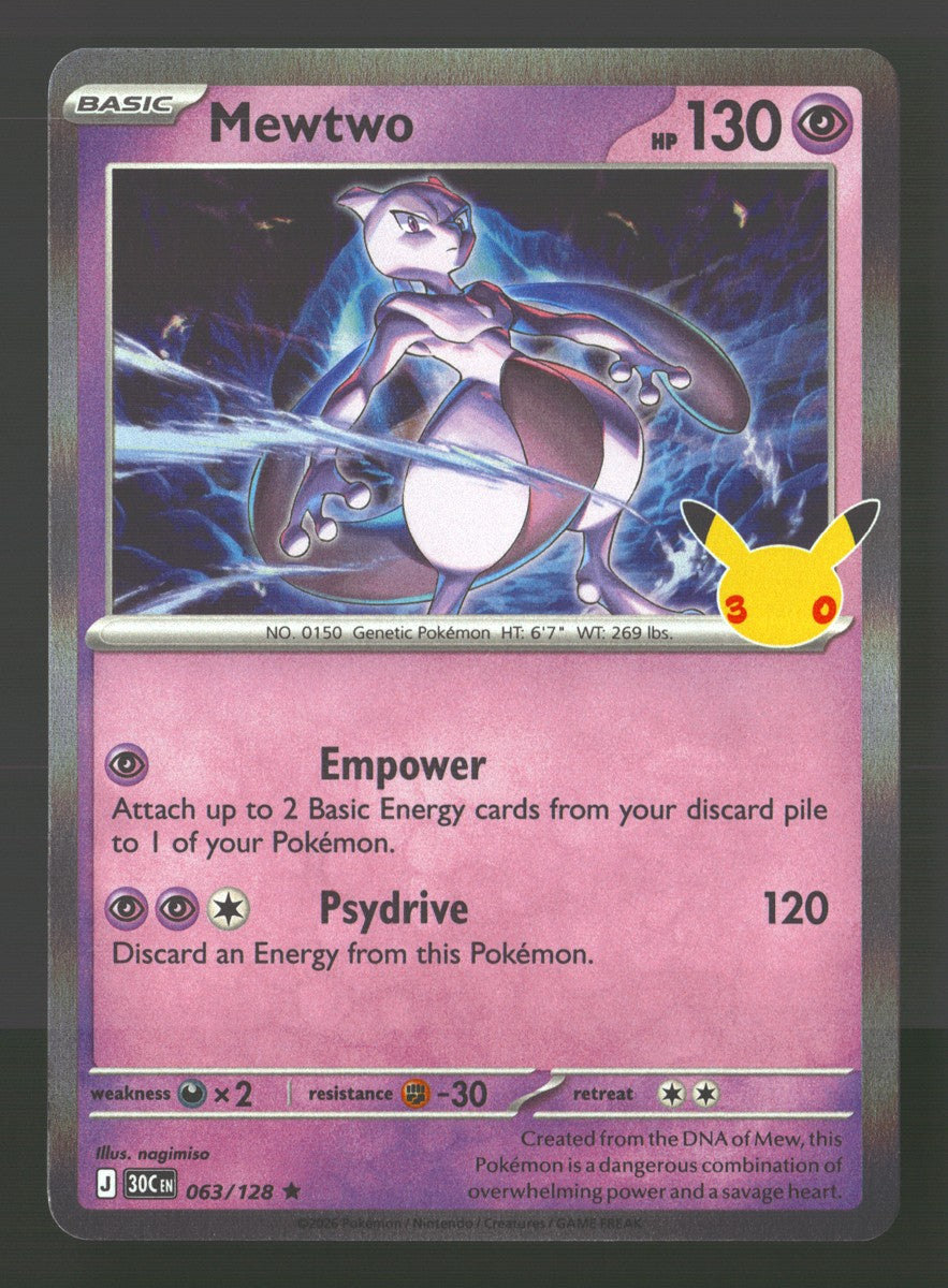 Mewtwo 063/128 — Rare (Mint) - 30th Celebration · O087