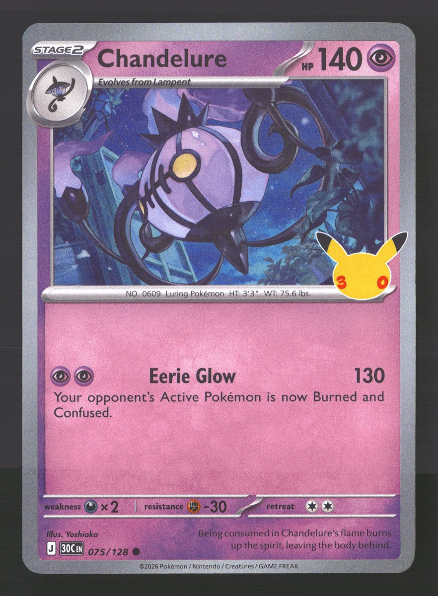 Chandelure 075/128 — Common (Light Played) - 30th Celebration · O091